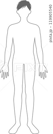 男性　全身　線画白黒 119905540