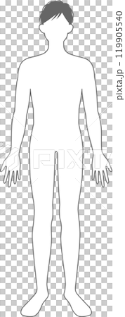男性　全身　線画白黒 119905540