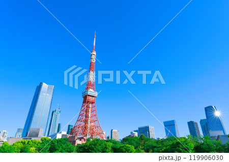 【東京都】5月・新緑の芝公園と東京タワーを観光 119906030