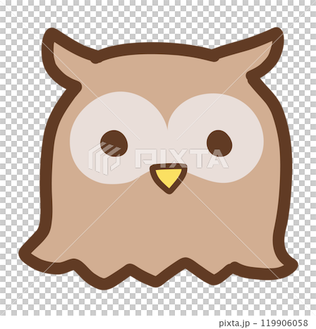 手繪貓頭鷹臉 119906058