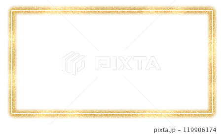 キラキラゴールドフレーム 16:9のイラスト素材 [119906174] - PIXTA