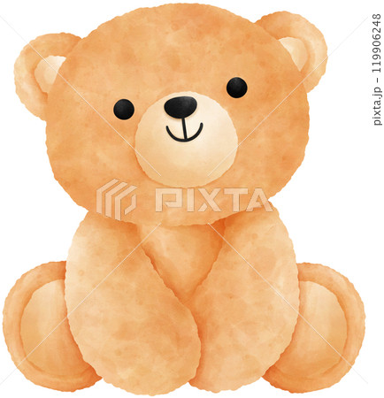 Cute teddy bear watercolor illustration Cute teddy bear watercolor illustration 119906248