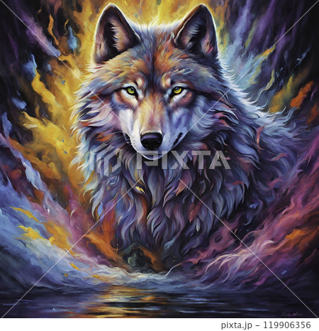 見上げるオオカミのイラスト素材 [119906356] - PIXTA