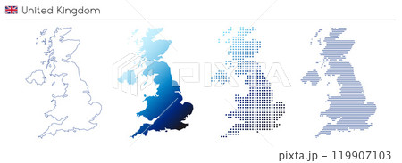 United Kingdom - geometrical country shape 119907103