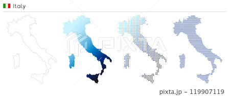 Italy - geometrical country shape 119907119