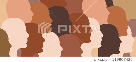 Head shapes in various skin colors - diversity concept - vector illustration Head shapes in various skin colors - diversity concept - vector illustration 119907420