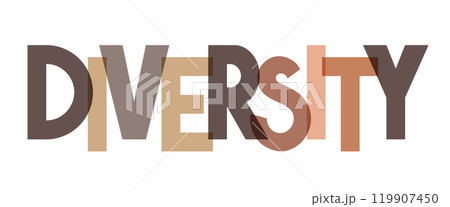 Colorful diversity word on white background - typographical concept - vector illustration Colorful diversity word on white background - typographical concept - vector illustration 119907450
