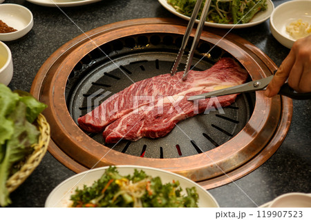 Korean barbecue. Korean beef sirloin Korean barbecue. Korean beef sirloin 119907523