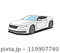 白色のオープンカーのイラスト 119907740