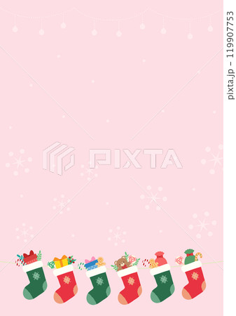 クリスマスプレゼントの入った靴下の背景素材02 クリスマスプレゼントの入った靴下の背景素材02 119907753