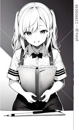 読書する女子高生 119908036