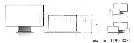 Computer monitor, laptop, tablet and mobile phone 119908086