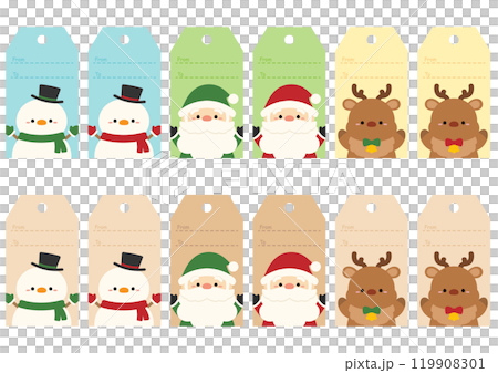 Set of cute Christmas tags 119908301