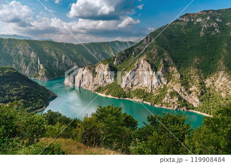 Piva River Canyon in Foothills of Durmitor Mountains Piva River Canyon in Foothills of Durmitor Mountains 119908484