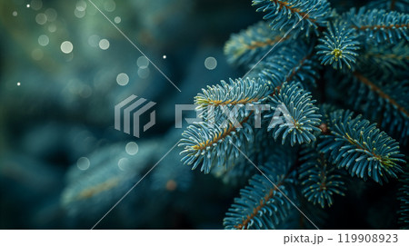 Pine tree branches with pine cones under soft seasonal light in tranquil forest. Generative AI 119908923