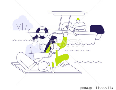 People evacuation abstract concept vector illustration. 119909113
