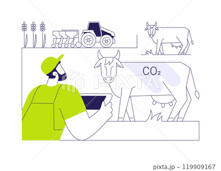 Agriculture and farming emissions abstract concept vector illustration. Agriculture and farming emissions abstract concept vector illustration. 119909167