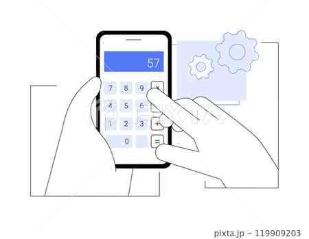 Calculator app isolated cartoon vector illustrations. 119909203