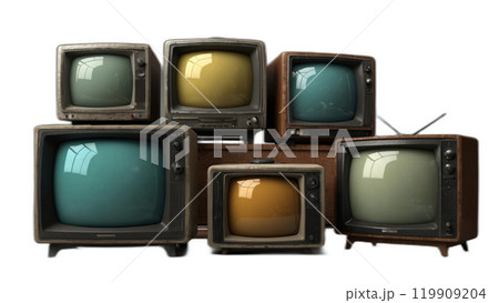 many old TVs without background 119909204