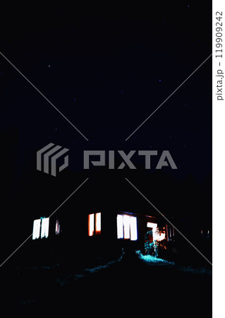 Night sky. Stars and galaxies in the sky at dusk. 119909242