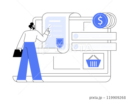 Buy license isolated cartoon vector illustrations. 119909268