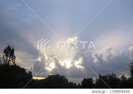 The sky is blue with clouds, beautiful by nature. The sky is blue with clouds, beautiful by nature. 119909430