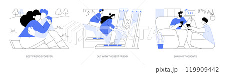 Best friends isolated cartoon vector illustrations se 119909442