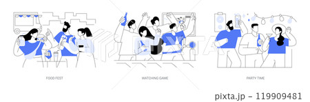 Friends outing isolated cartoon vector illustrations se Friends outing isolated cartoon vector illustrations se 119909481