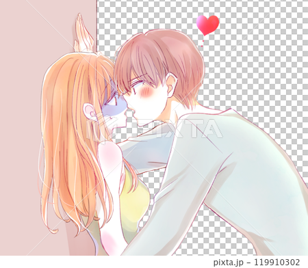 壁ドンをする男女　引く 119910302