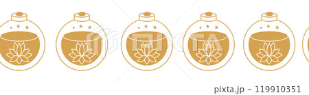 Horizontal border, set Magic and heavens seamless pattern, with magical elements 119910351