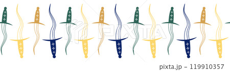 Horizontal border, set Magic and heavens seamless pattern, with magical elements 119910357