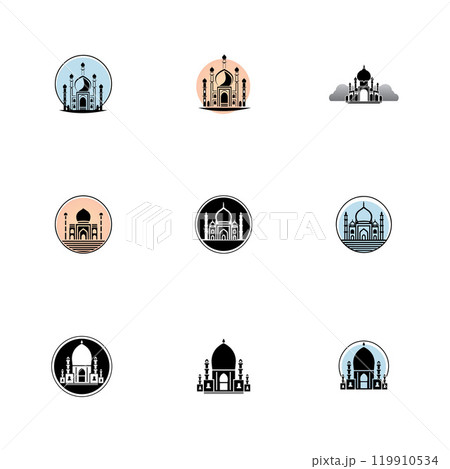mosque logo icon vector illustration design 119910534