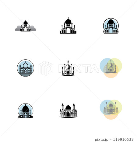 mosque logo icon vector illustration design mosque logo icon vector illustration design 119910535