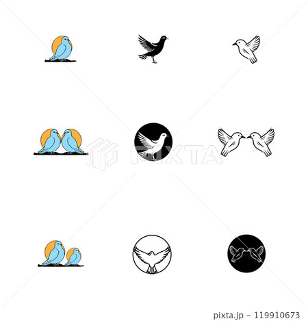 Seagul bird logo icon vector illustration template 119910673