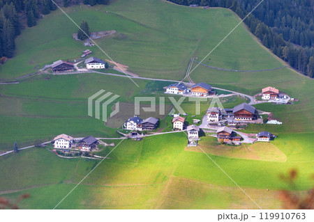 Alpe di Siusi, Italy aerial panorama, Dolomites 119910763