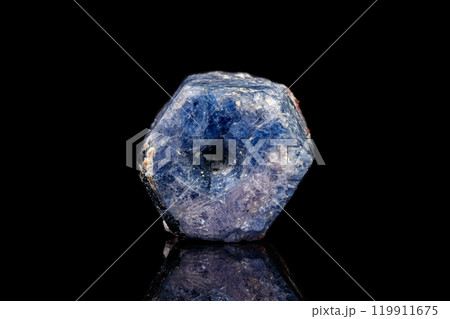 macro mineral stone sapphire on a black background 119911675