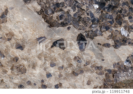 Macro stone Aegirine in charoite on white background 119911748