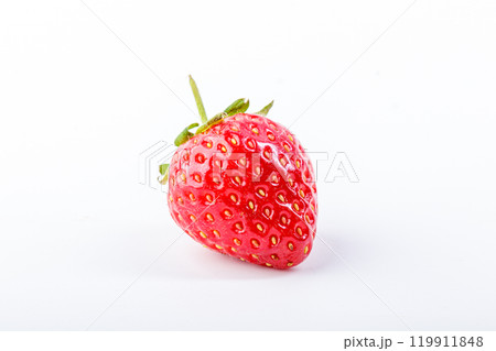beautiful and ripe red strawberries on a white background 119911848