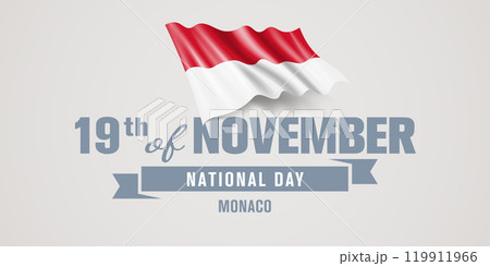 Monaco happy national day greeting card, banner vector illustration Monaco happy national day greeting card, banner vector illustration 119911966