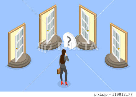 3D Isometric Flat Vector Illustration of Making a Choice, Select The Best Career or Life Path Option 3D Isometric Flat Vector Illustration of Making a Choice, Select The Best Career or Life Path Option 119912177