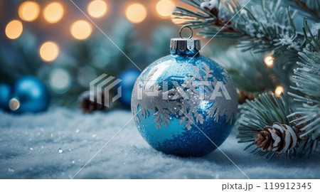 Christmas decoration frosty blue and silver snowy surface Christmas decoration frosty blue and silver snowy surface 119912345