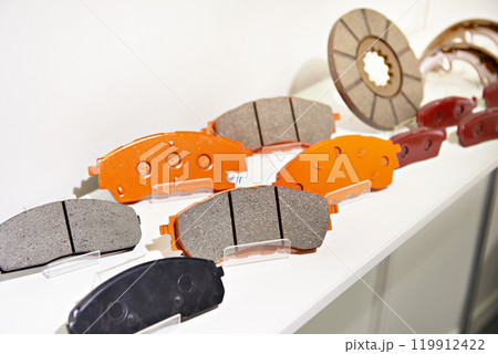 Brake pads on counter parts store for car Brake pads on counter parts store for car 119912422