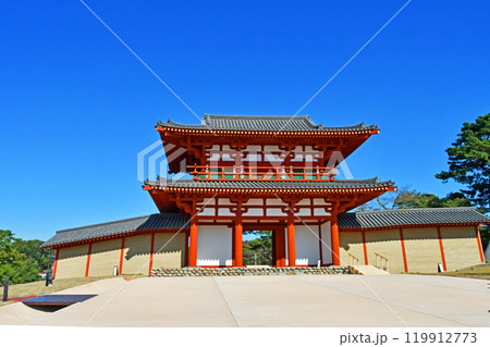 宮城県 多賀城跡 復元された南門 初公開 宮城県 多賀城跡 復元された南門 初公開 119912773