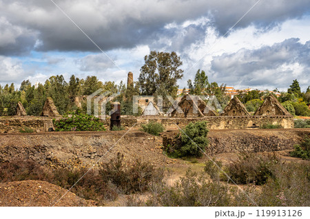 The abandoned Mine in Minas de Sao Domingos Village in Alentejo Portugal. 119913126