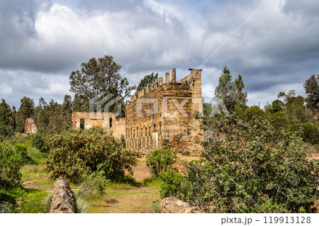 The abandoned Mine in Minas de Sao Domingos Village in Alentejo Portugal. 119913128