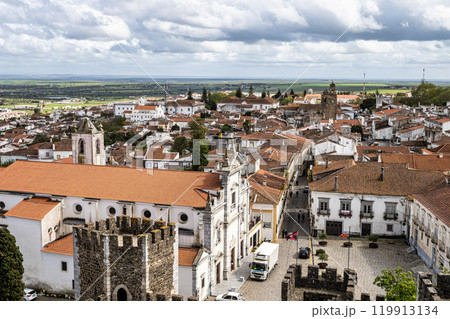 Beja city overview taken from castle, Baixo Alentejo, Portugal 119913134