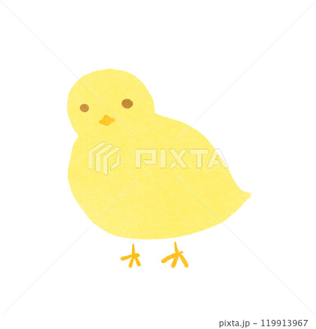 スタンプ風のひよこのイラスト 119913967