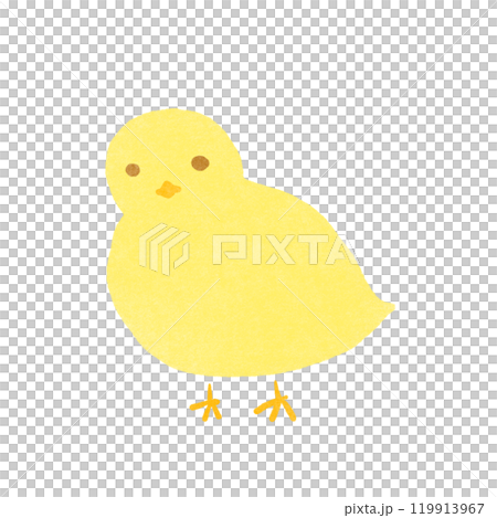 スタンプ風のひよこのイラスト 119913967