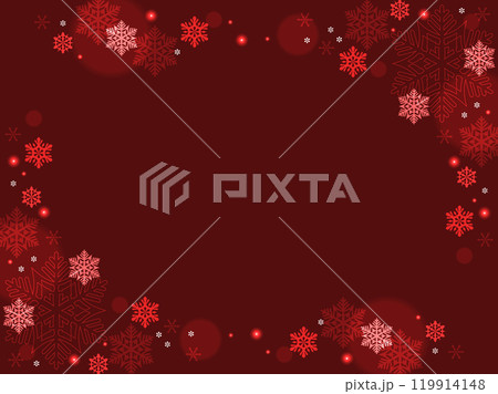 シンプルな雪のクリスマス風フレーム 119914148