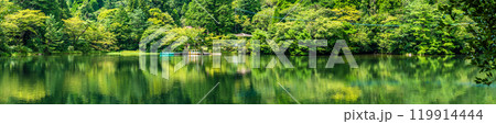 新緑の白雲の池 パノラマ【長崎県雲仙市】 新緑の白雲の池 パノラマ【長崎県雲仙市】 119914444